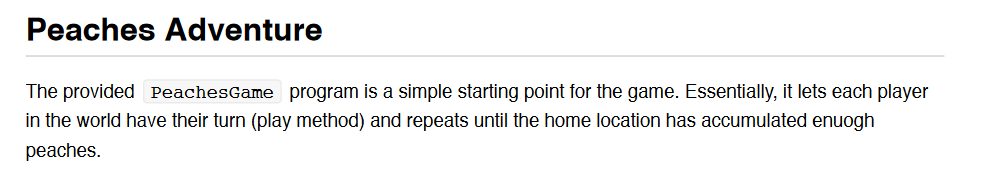 on writing up a pseudo code / flowchart for PeachPit subclass (a