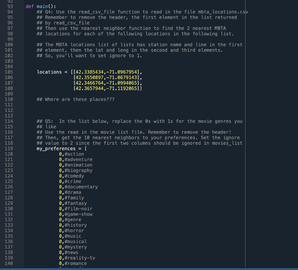 we'll need to write three functions: - Reading in a CSV file
