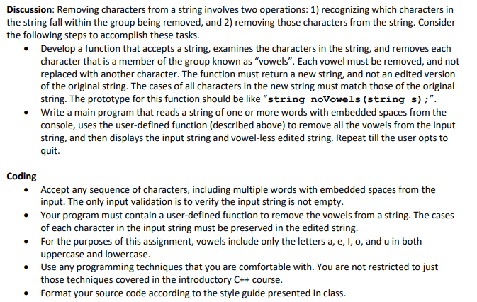 Create a C++ console program, using Microsoft Visual Studio, with the following