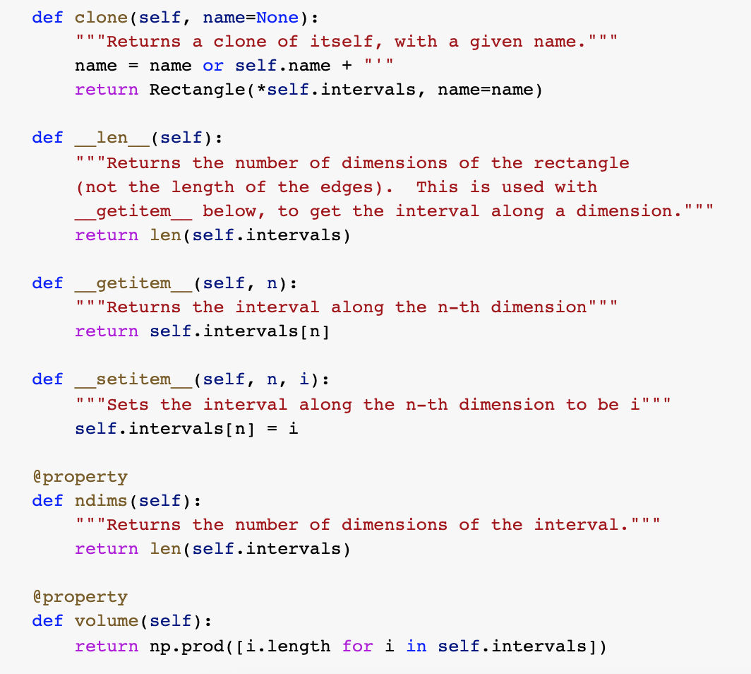 string class Rectangle(object): def init _(self, *intervals, name=None): ""A rectangle is initialized