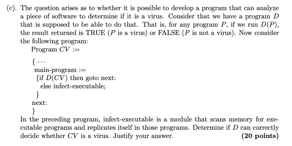  (c). The question arises as to whether it is possible to