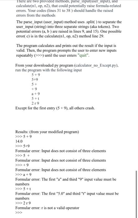 (continue for inClass 4, question 2) Modify a given interactive calculator python