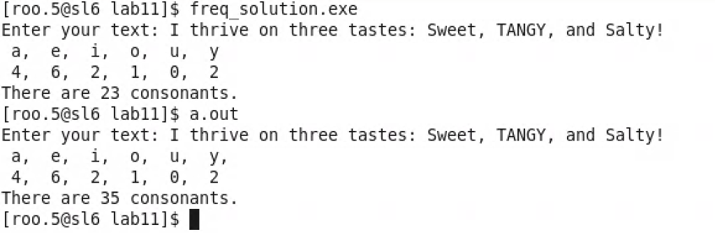 & vowels, vector & frequencies); string read_text(const string & prompt); bool is_alphabetic(const