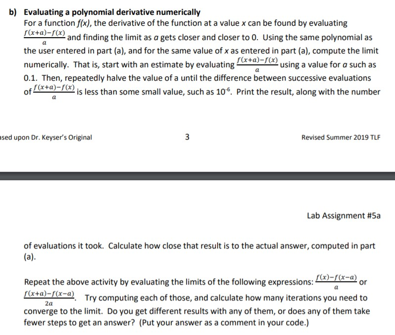 ****** USING PYTHON 3.7 ******** As the question states, work from the