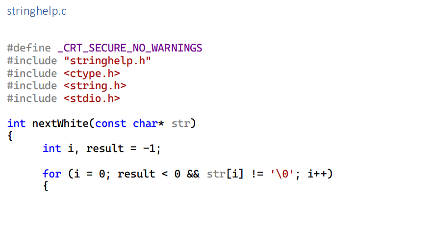 \#ifndef STRINGHELP_H \#define STRINGHELP_H \#define MAX_STRING_SIZE 511 \#define MAX_INDEX_SIZE 100 \#define MAX_WORD_SIZE
