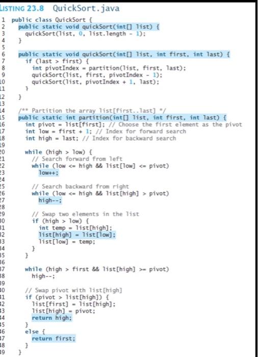 different data types. Sorting algorithms code is provided with this assignment. Create