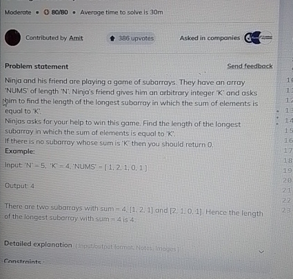  Moderate -98080. Average time to solve is 30m (c) Contributed by