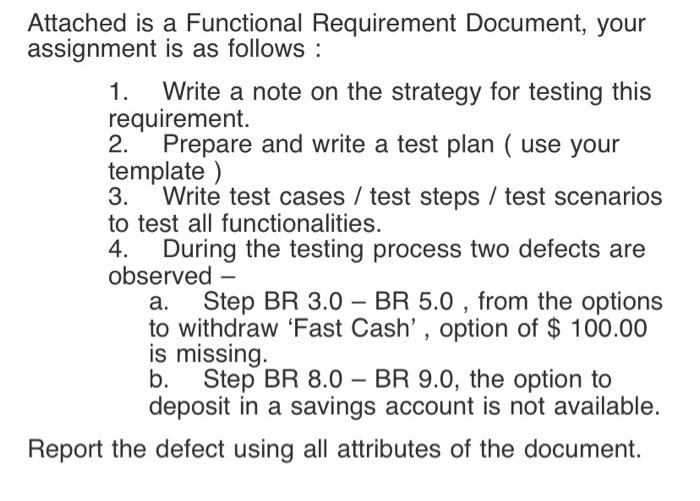 please answer the fourth question Attached is a Functional Requirement Document, your
