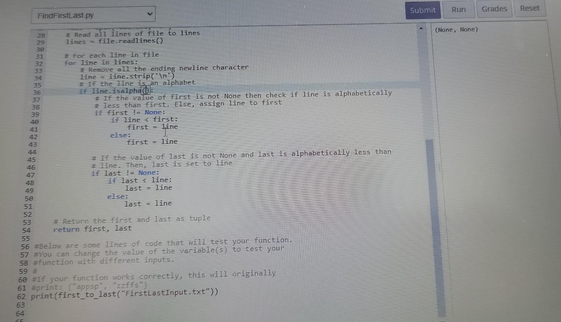 last. first_to_last should 2 \#take as input a string representing a filename.