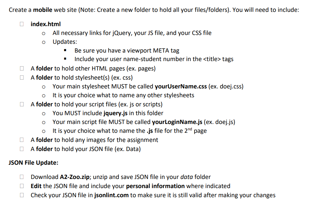  Create a mobile web site (Note: Create a new folder to