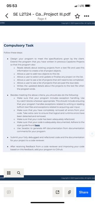  Compulsory Task Follow these steps: Design your program to meet the