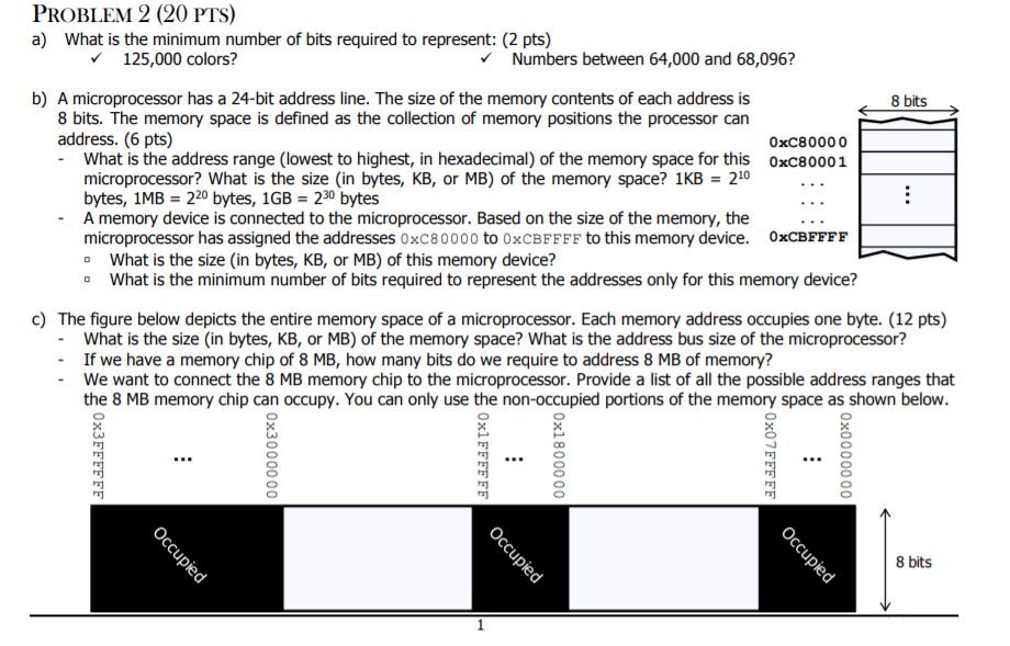  PROBLEM 2 (20 PTS) a) What is the minimum number of
