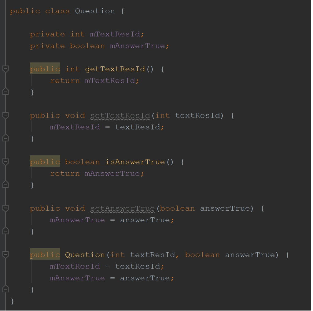 Android Studio: Add a counter to the Question class to track the
