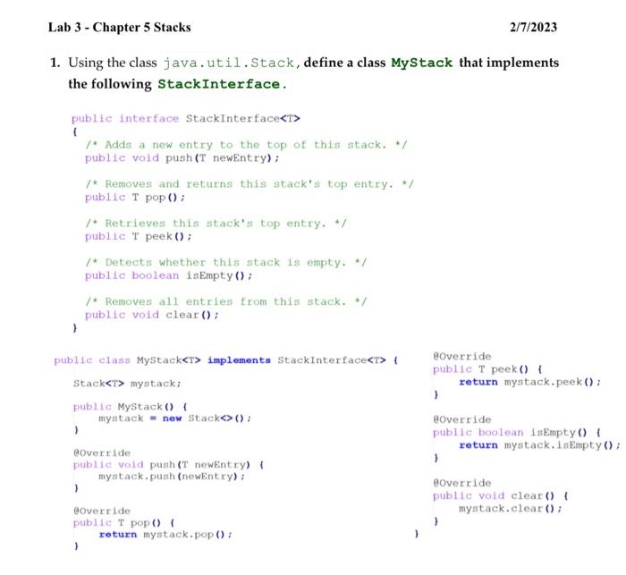 contents of the stack pile and the value of the result after