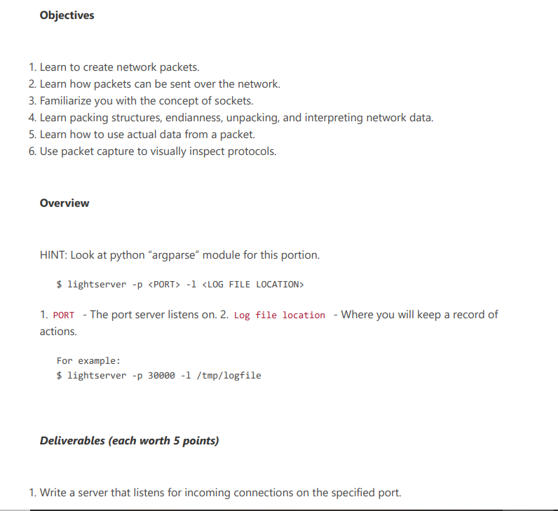  Objectives 1. Learn to create network packets. 2. Learn how packets