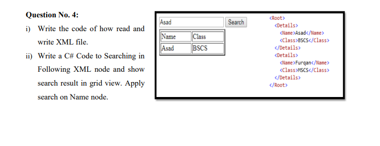 SOLVE THIS IN C# AND ASP.NET WEB APPLICATION Question No. 4: i)