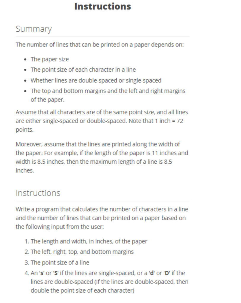Please write a C++ project with Visual Studio. Instructions Summary The number