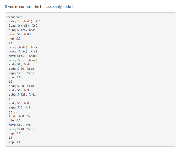 the elements of an M M array, where M is a constant