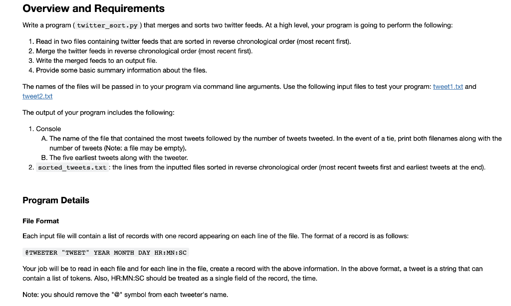 Prerequisites Before starting this programming assignment, participants should be able to: Run