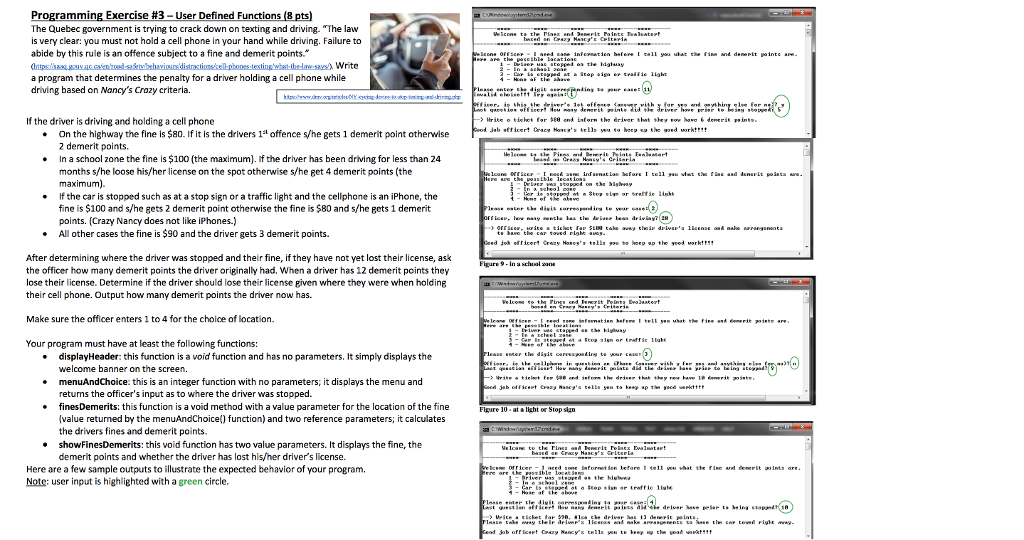  SIDE NOTE: PLEASE USE C++ mming Exercise #3-User Defined Functions (