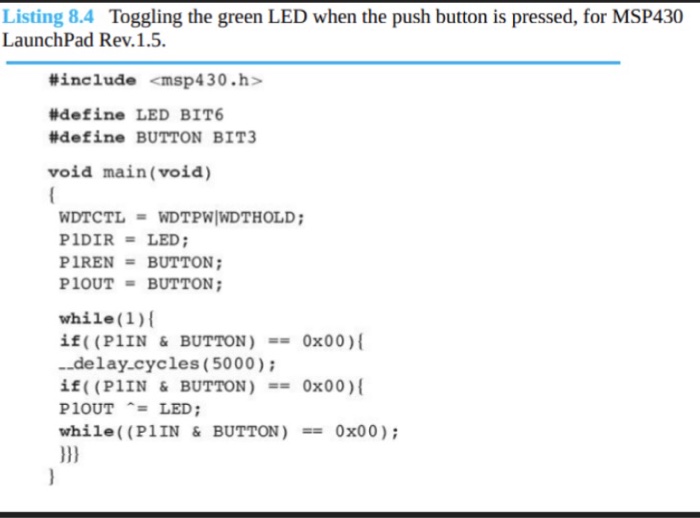  2. Use CCSv7 to implement the code in Listings 8.4 using