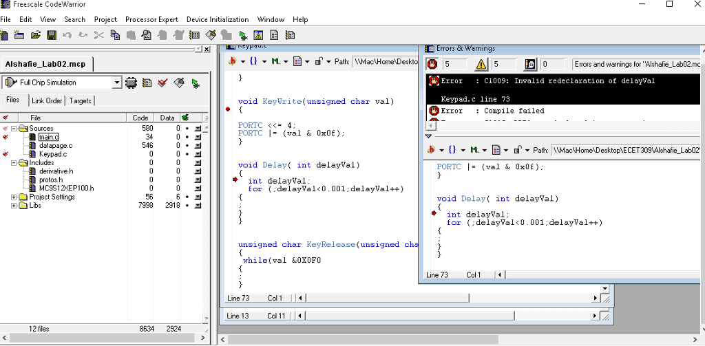 how can I fix this problem Freescale CodeWarrior File Edit View Search