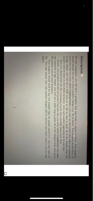  C language (visual studio), Description For this twinment, you will write