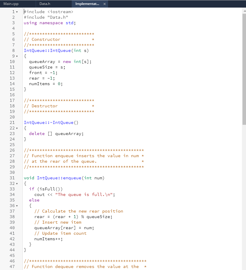 a 6th item. cout iQueue.enqueue(5); // Deqeue and retrieve all items in