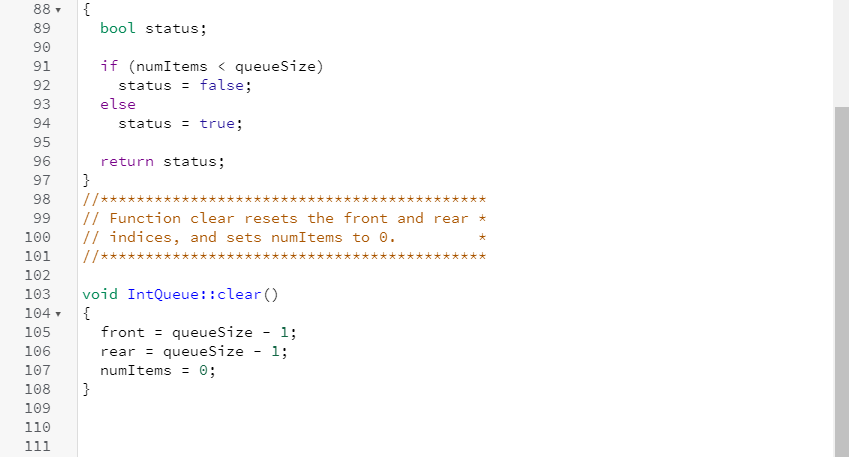 --------------------------- //data.h #pragma once class IntQueue { private: int *queueArray; int queueSize;