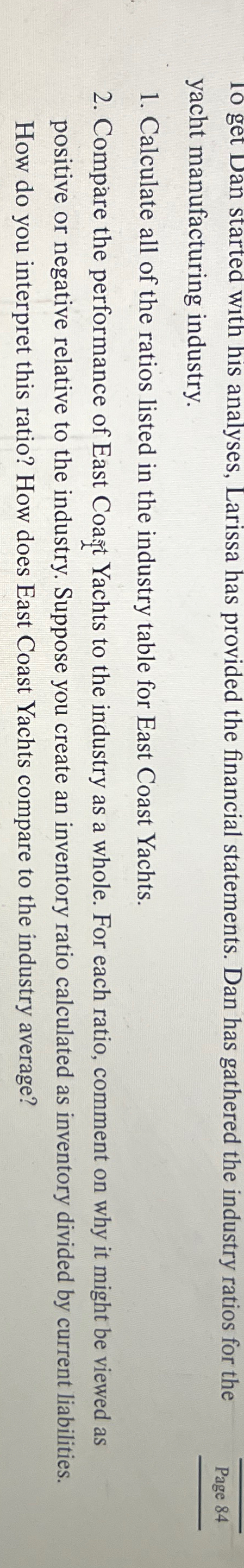  10 get Dan started with his analyses, Larissa has provided the