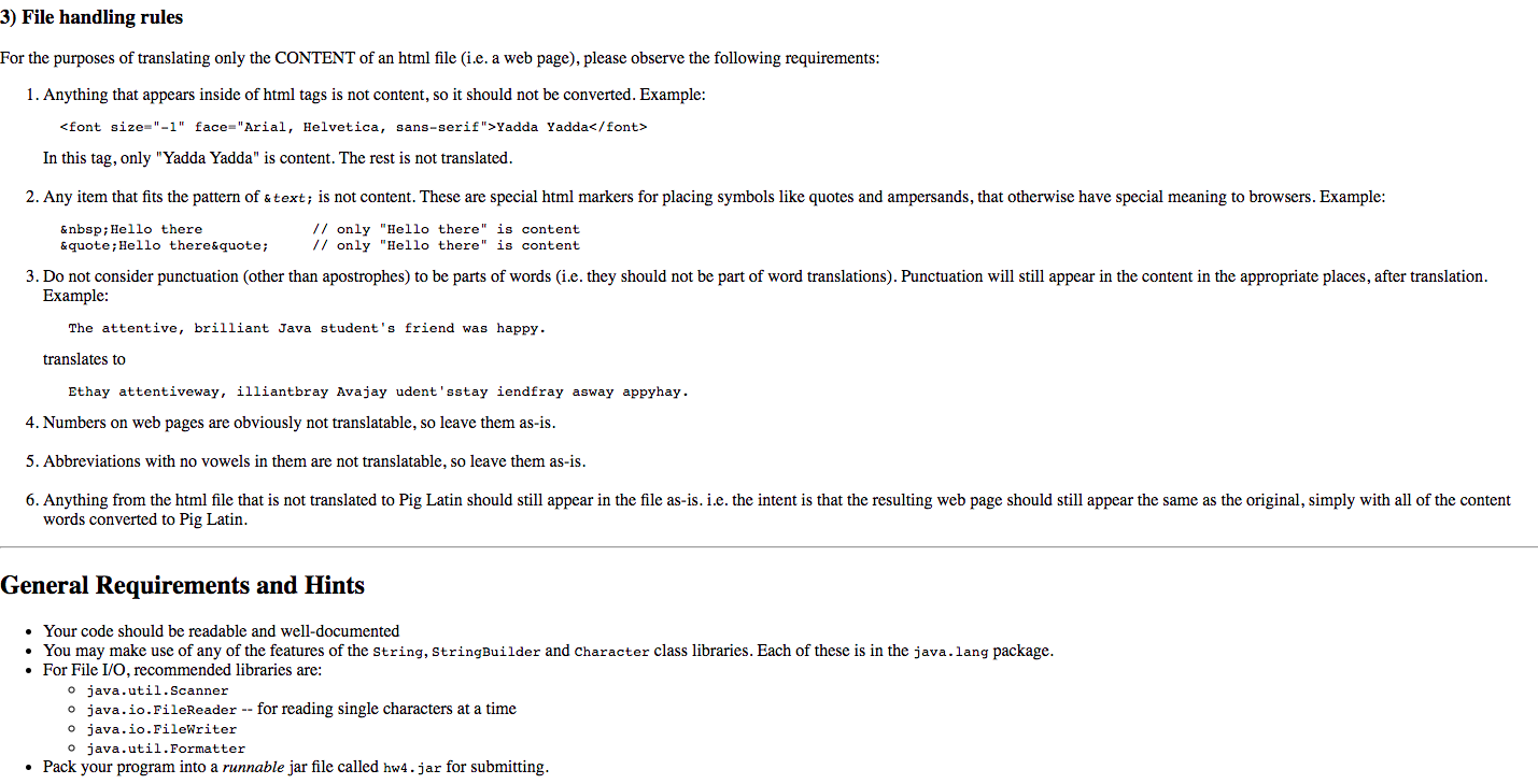 File I/O (with text files). Task Write a program in a class
