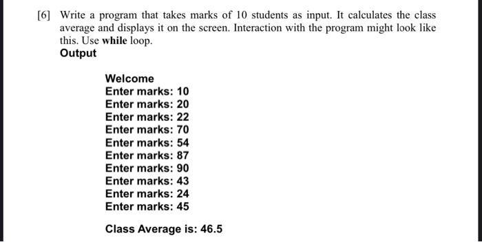 in MIPS MARS simulator [6] Write a program that takes marks