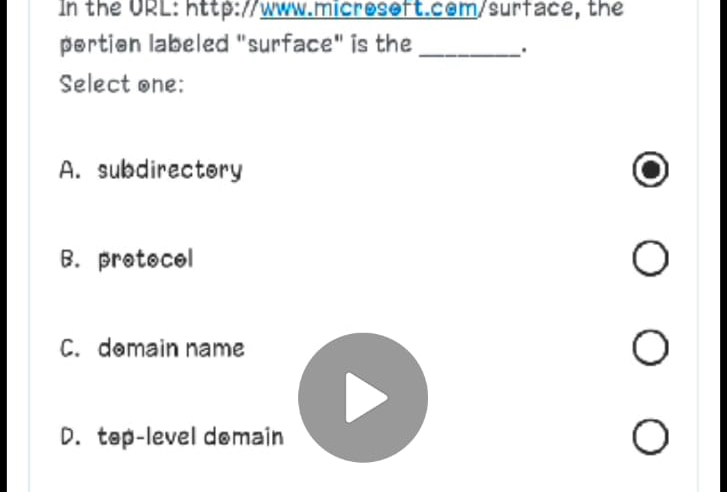  In the URL: http://www.microsett.com/surtace, the pertion labeled "surface" is the Select
