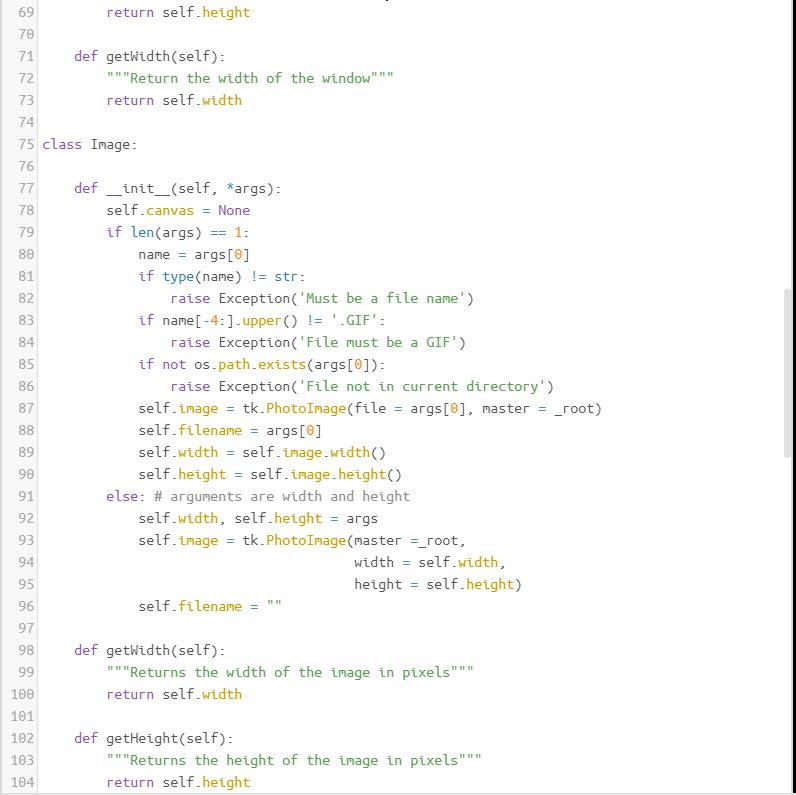 filtering as three related Python functions, lighten, darken, and colorFilter. The first