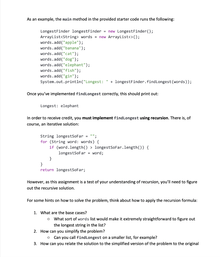 starter code for you below. Basically, all you have to do is