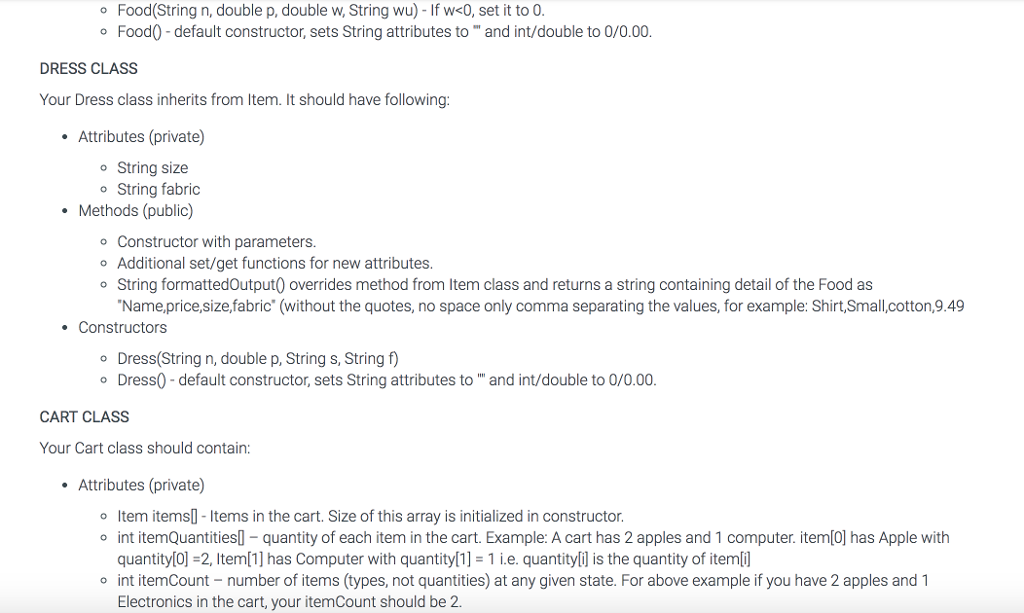 Main. Another class Test (Test java) will be provided to you in