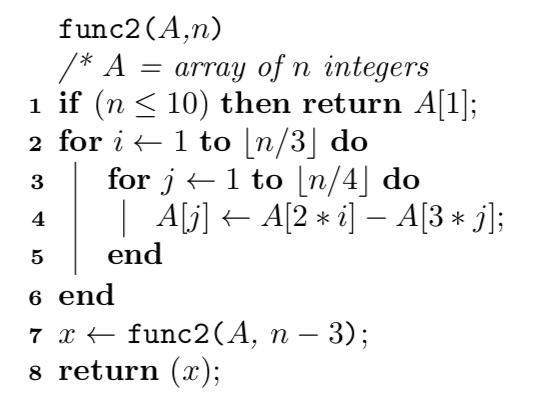 each of the ms and determine the asymptotic complexity of the function
