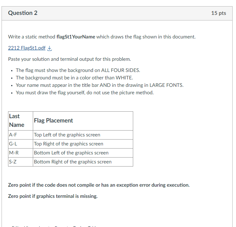  pls do in java my last name starts with an L.