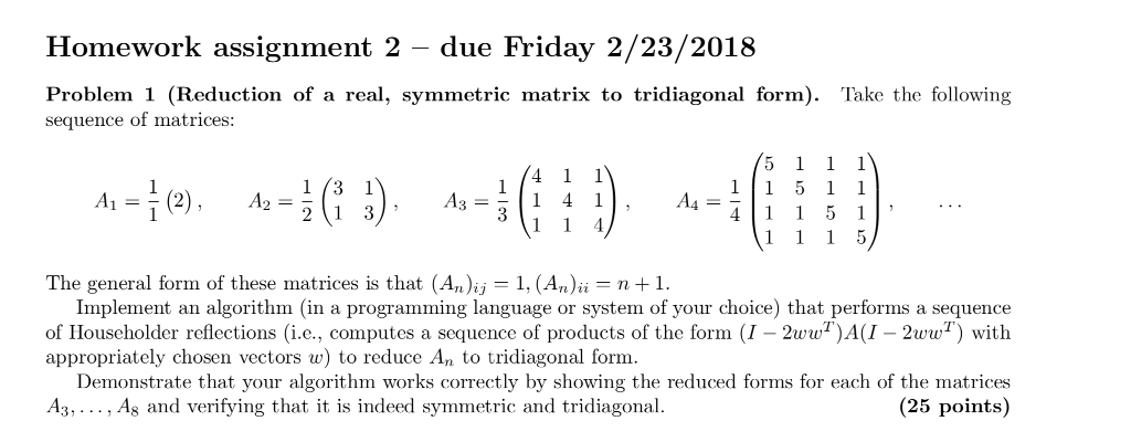 Please create a MATLAB script so that given an matrix, the code