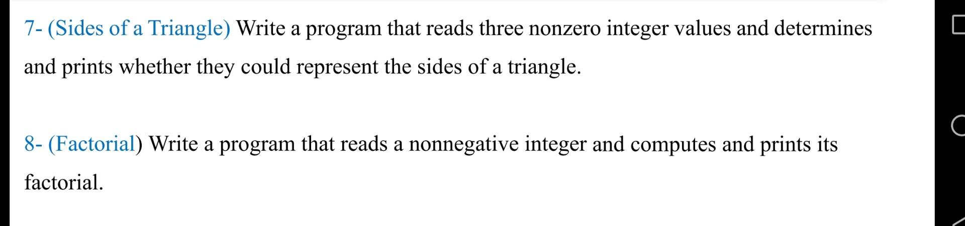 Please answer for a like. In python 7- (Sides of a