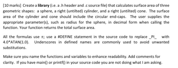 please, help with this question in c language (10 marks] Create a