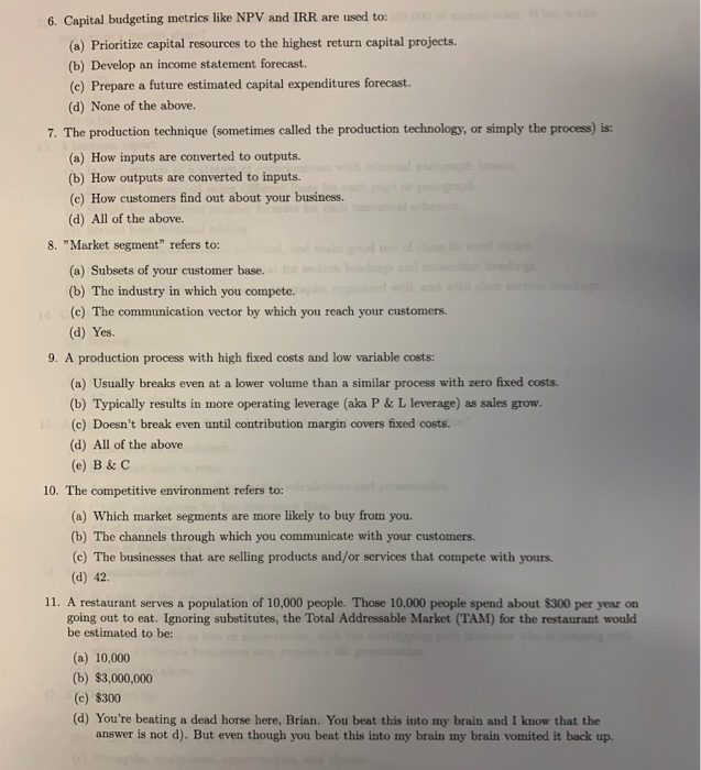 today Multiple Choice - circle the most correct (3 points each) 1.