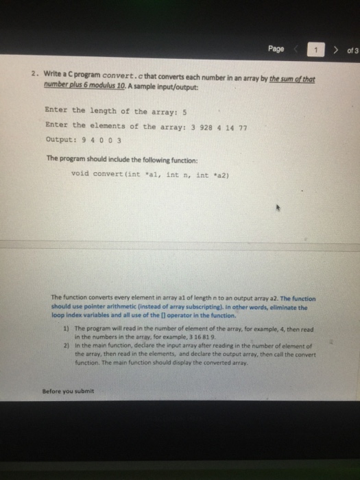  Page of 3 Write a Cprogram convert.c that converts each number