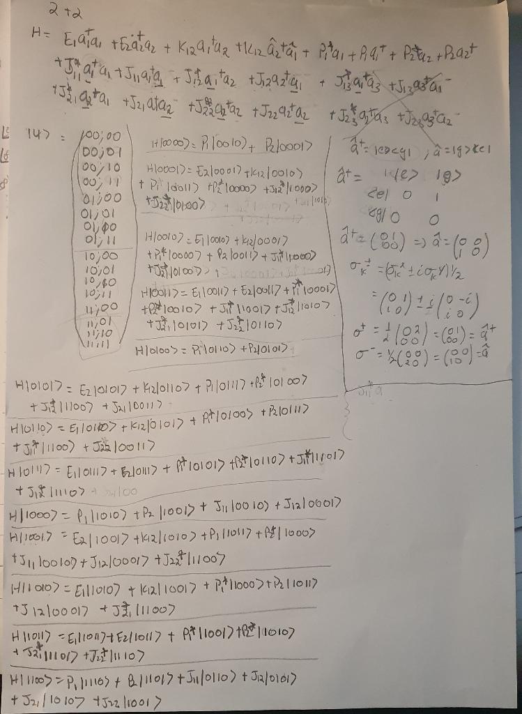 above, in python. In short the hamiltonian describes two systems, the Quantum