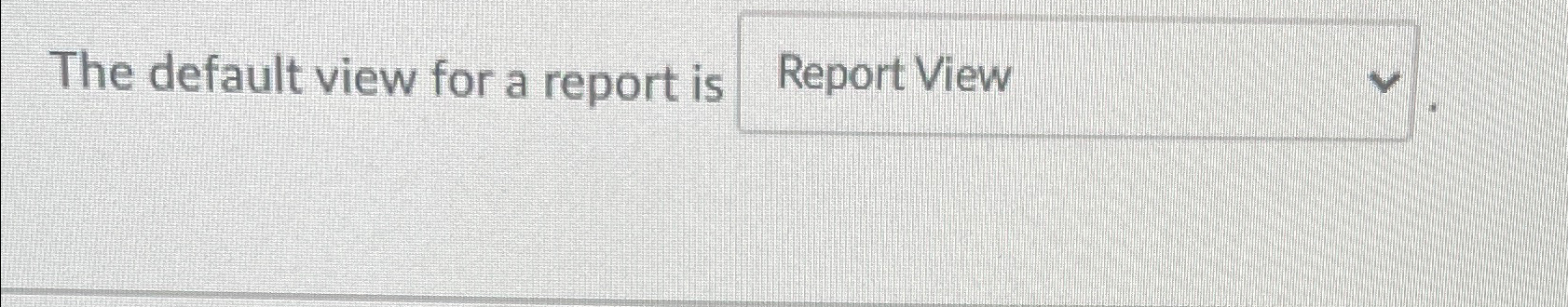  The default view for a report is 