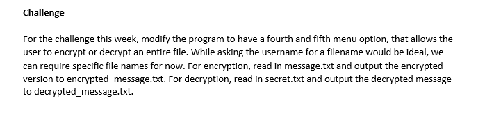 the instruction on how it's supposed to be done with the challenge