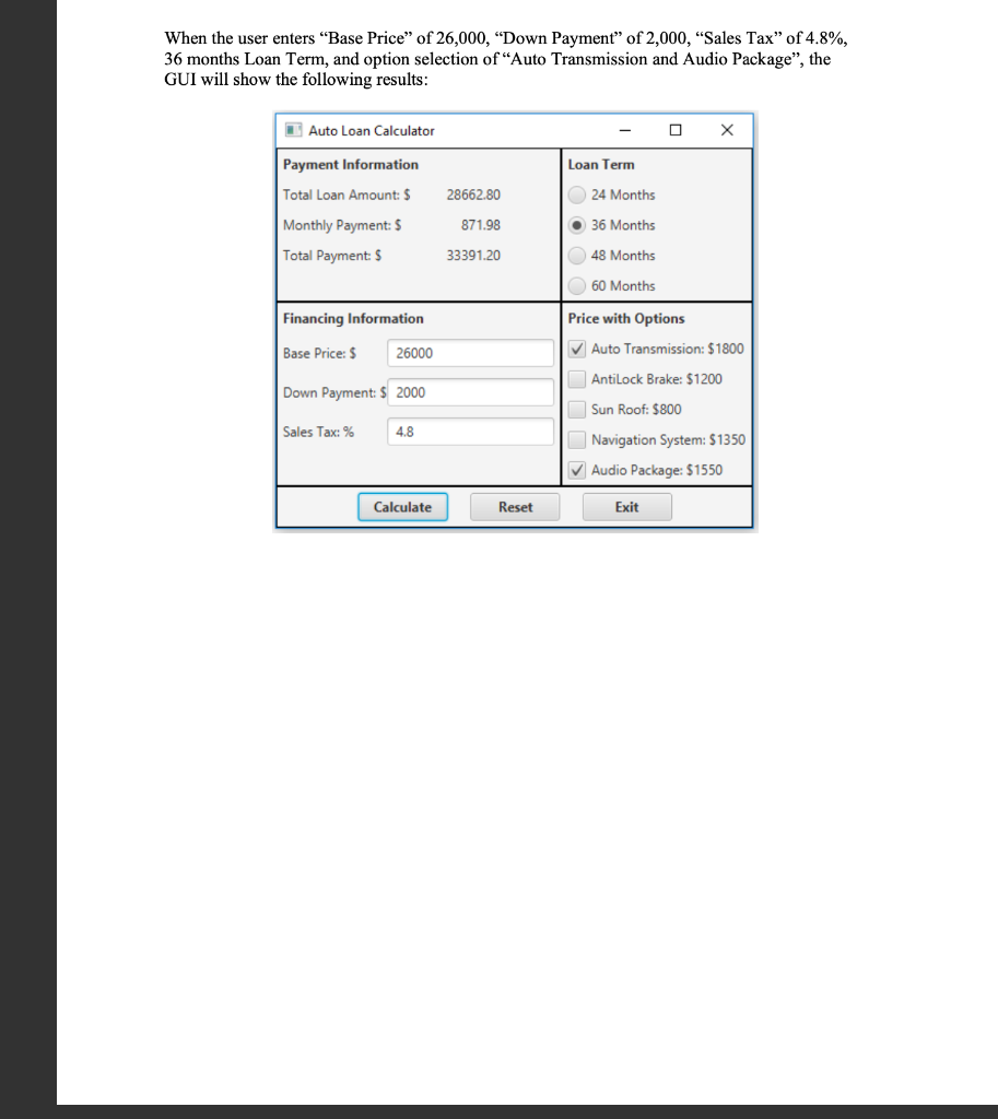 Loan Calculator Loan Term Payment Information Total Loan Amount: $ Monthly Payment:
