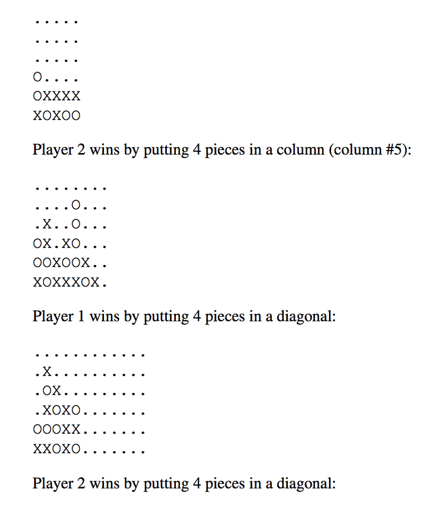 classic game is played on a 6-row-by-7-column board.) Some basic code has