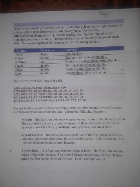  You've been hired by Microsoft Monarchs to write a Java console