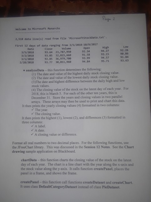 application that analyzes their stock data over the past eleven years. Use